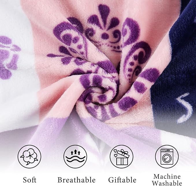 SOCHOW Giftable Throw Blanket for Mom, Super Soft and Cozy Gift for Birthday, Mother's Day from Daughter Son, Best Mom Ever Present Blanket, 50 x 60 inches, Purple