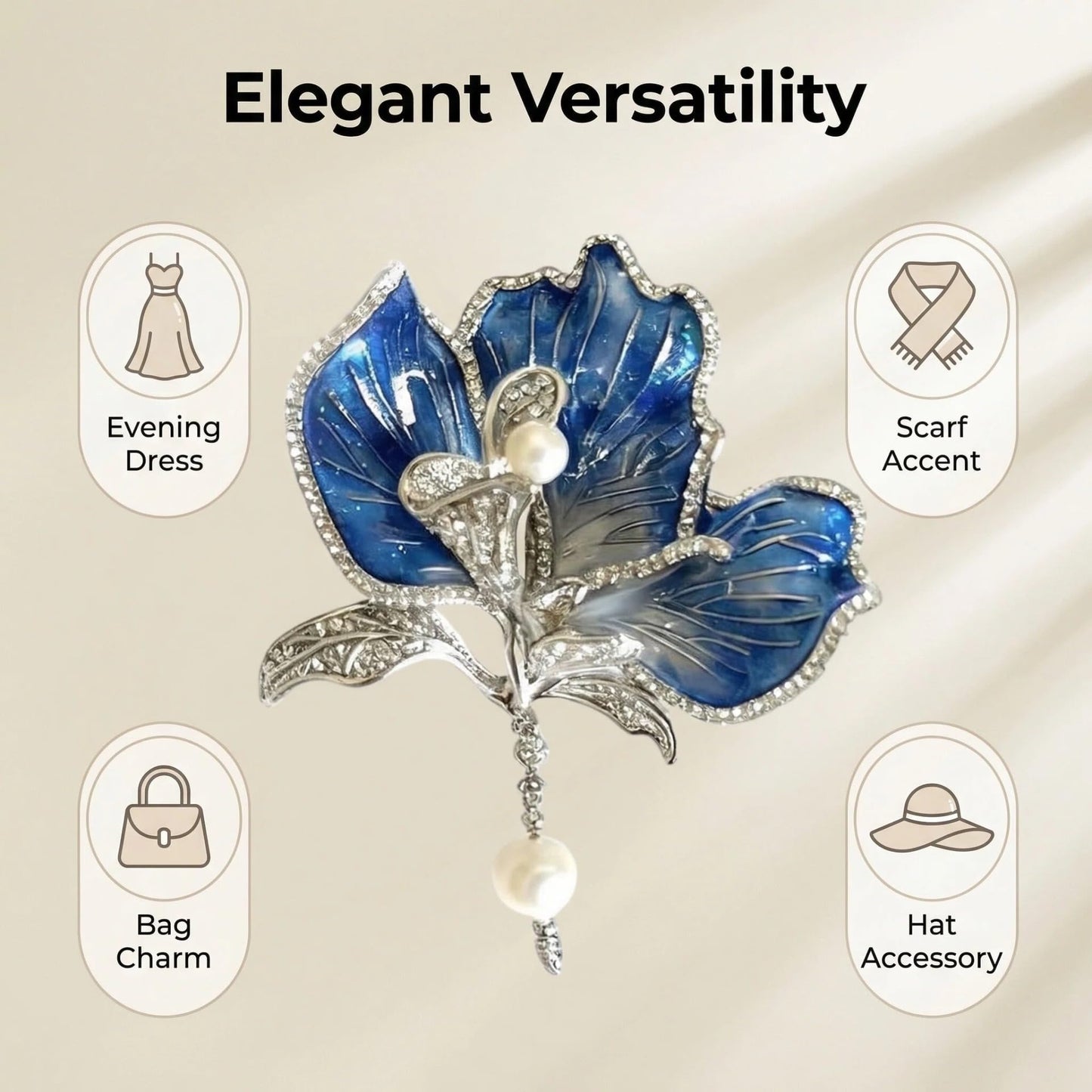 Brooch Pin - Gold Plated | Ideal Gift for Mom & Wife on Thanksgiving Day, Birthdays & Weddings (Magnolia)