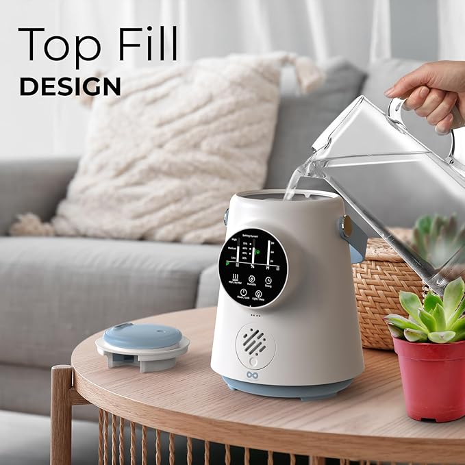 Upgraded 2.5L Top Fill Humidifier – Everlasting Comfort Quiet Cool Mist Air Moisturizer for Bedroom, Home, Nursery & Large Room, Easy-Clean, Soothing Hydration for Adults, Baby & Kids
