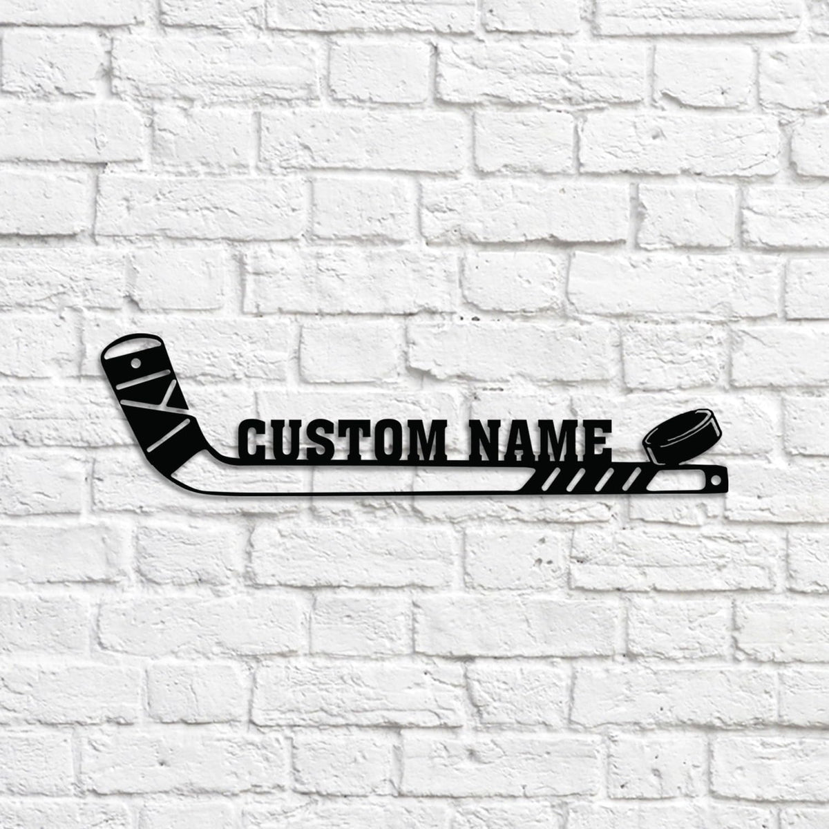 Custom Hockey Stick LED Sign – Personalized Name Light Up Hockey Sign, Neon Wall Light with Puck, Hockey Wall Decor for Boys Room, Man Cave, Players