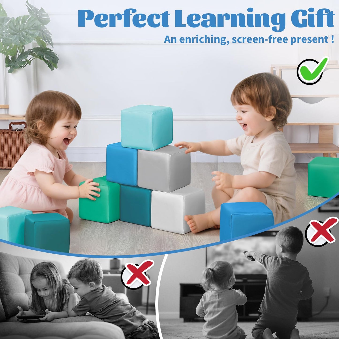 TODIBY 16-Pieces Climbing and Building Toys for Toddlers