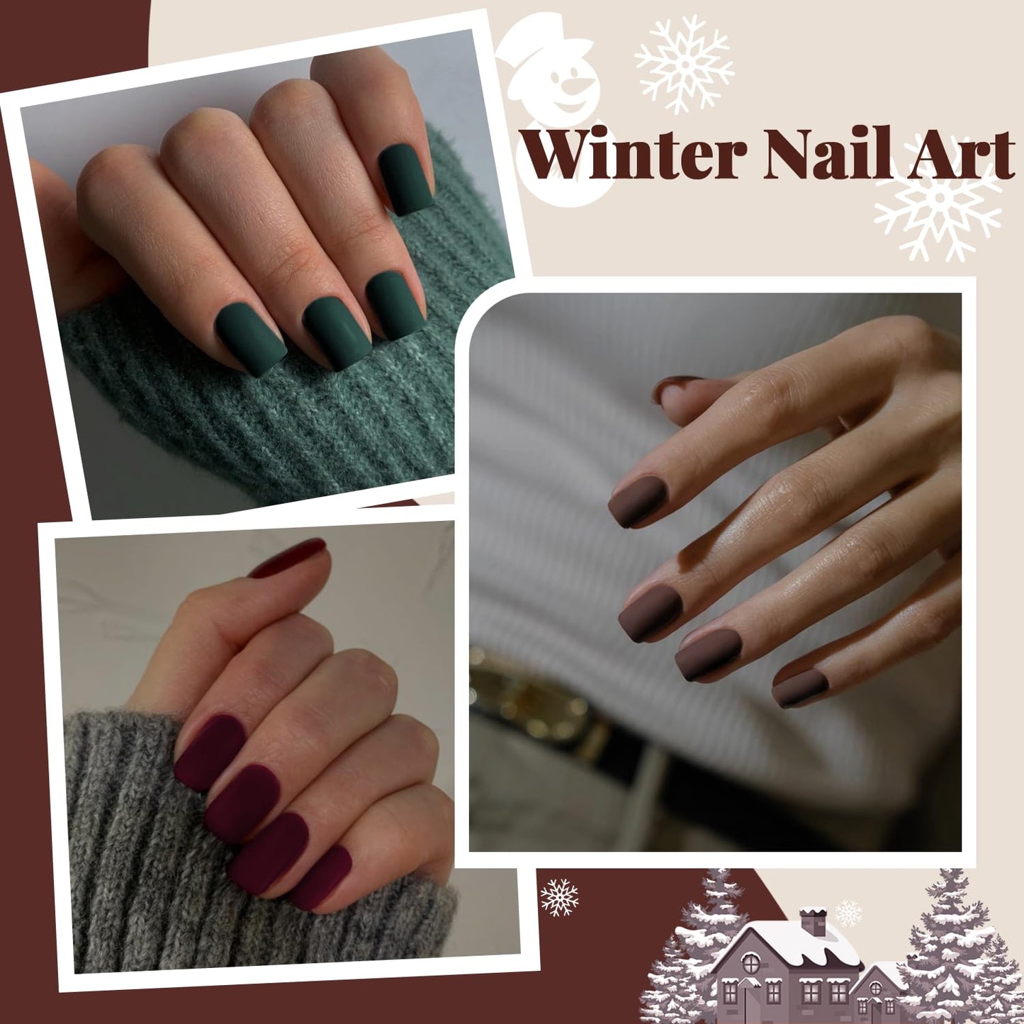 Matte Blue Press on Nails Short Square Fake Nails Short Square Nails Press ons, Soft Gel Acrylic Glue on Nails Stick on for Women Thick Solid Color 24pcs