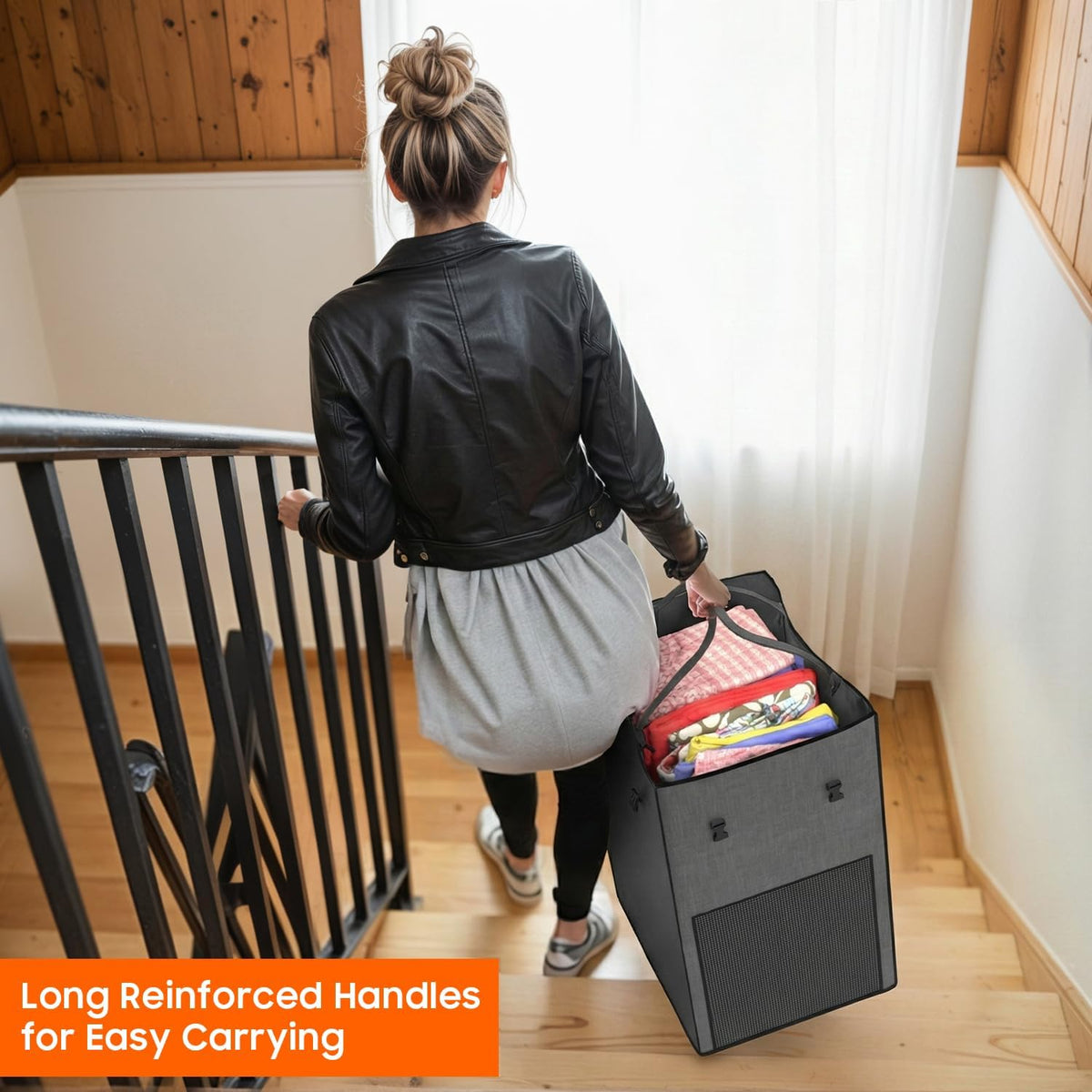 160L Laundry Hamper with Lid & Wheels