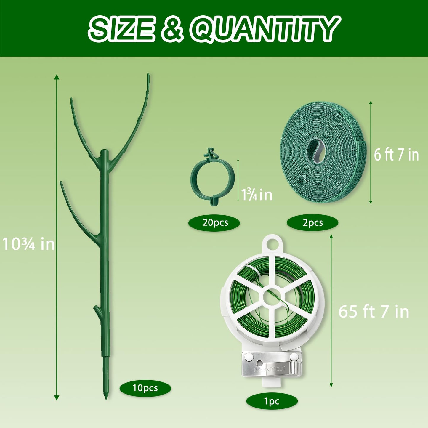10Pcs Stackable Monstera Plant Support Stakes, Indoor Climbing Poles with Clips and Ties for Potted Plants and Pothos