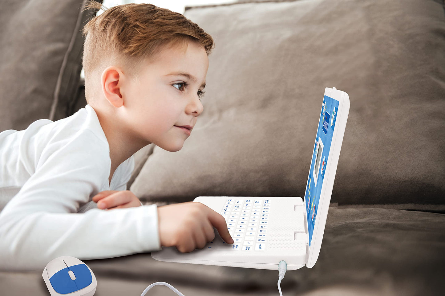 Lexibook - Educational and Bilingual Laptop Spanish/English - Toy for Children with 124 Activities to Learn Mathematics, Dactylography, Logic, Clock Reading, Play Games and Music - JC598i2