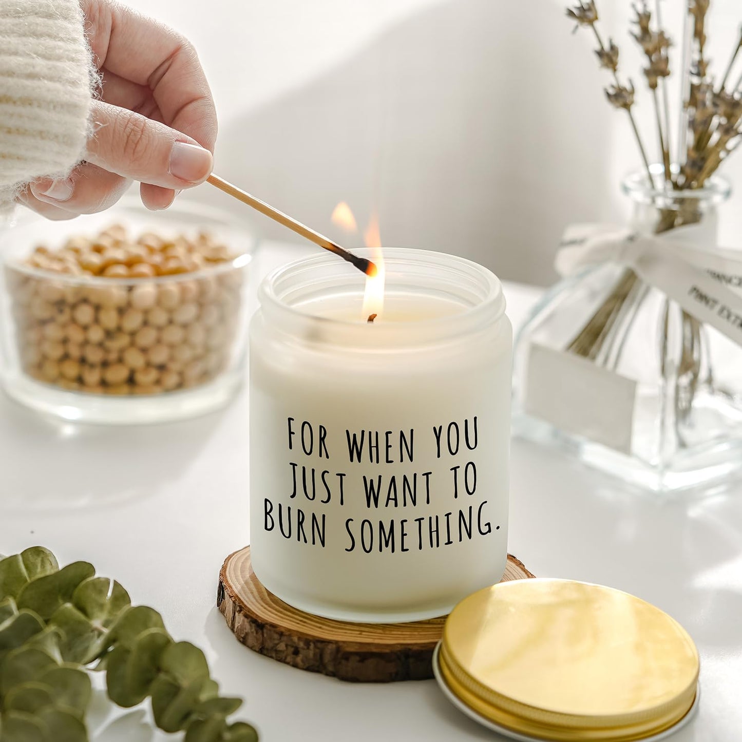 Relaxation Gifts for Women Men, Funny Calm Down Gifts for Friend Coworker Boss Mom Sister Work Bestie, Relaxing Gift for Birthday Christmas Retirement Graduation, Calming Lavender Scented Candle