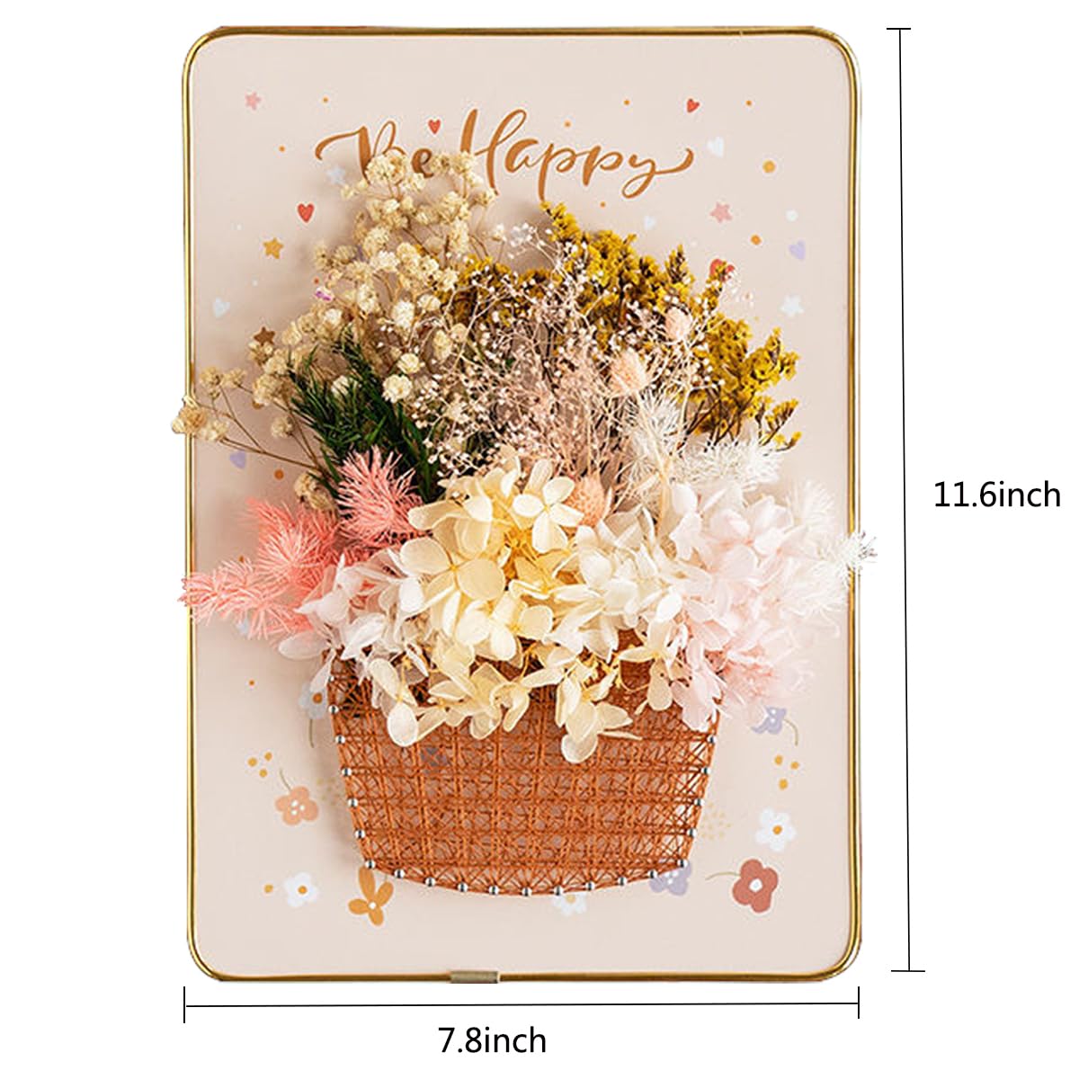 BAZIMA ALICE DIY String Art Kit for Beginner,Flowers String Art, DIY Dried Flowers Craft Kit, Unique Gift,Flower Basket, Craft Kit for Holidays