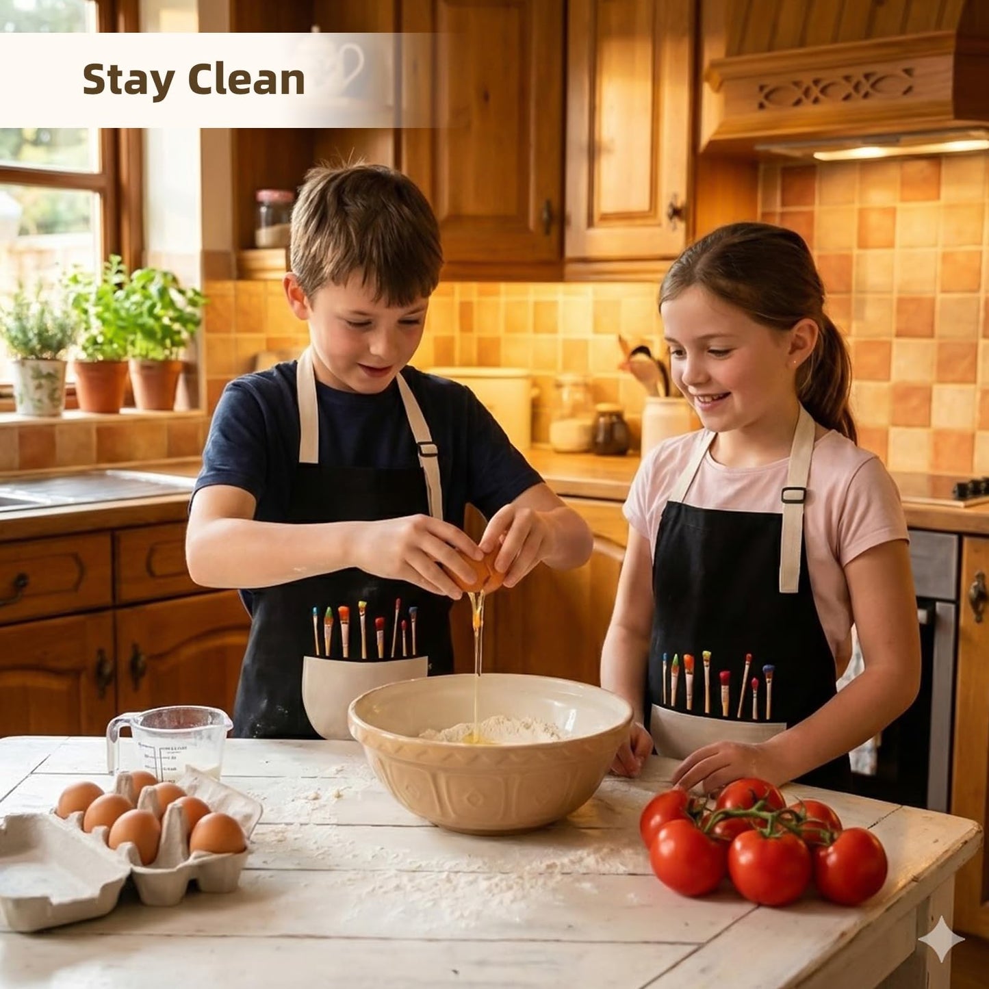 VZZNN 12 Pack Kids Art Smock,Waterproof Kids Painting Apron with Pocket for Art Crafts Painting Cooking Activities (Black)
