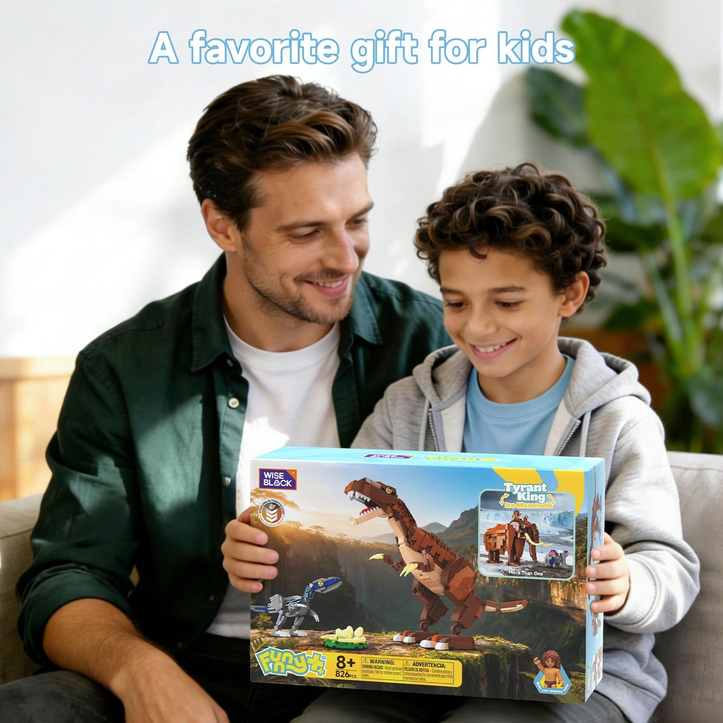 Wise Block 2-in-1 Building Toy Set, Transforms to 2 Different Animals - from Dinosaur to Mammoth, Creative Buildng Block Toys for Kids 826 pcs