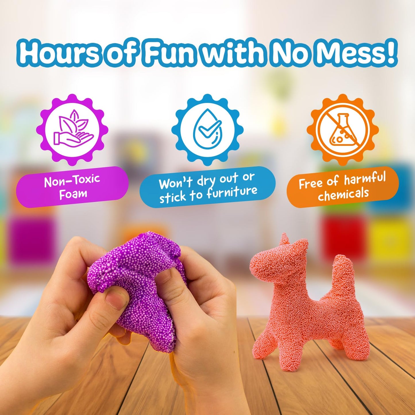 Impresa Monkey Foam Giant Foam Blocks - 5-Pack - Calming Sensory Play & Sensory Toys for Kids - Squishy Molding & Creative Toys - Fidget Gear for Basket - Ages 3+