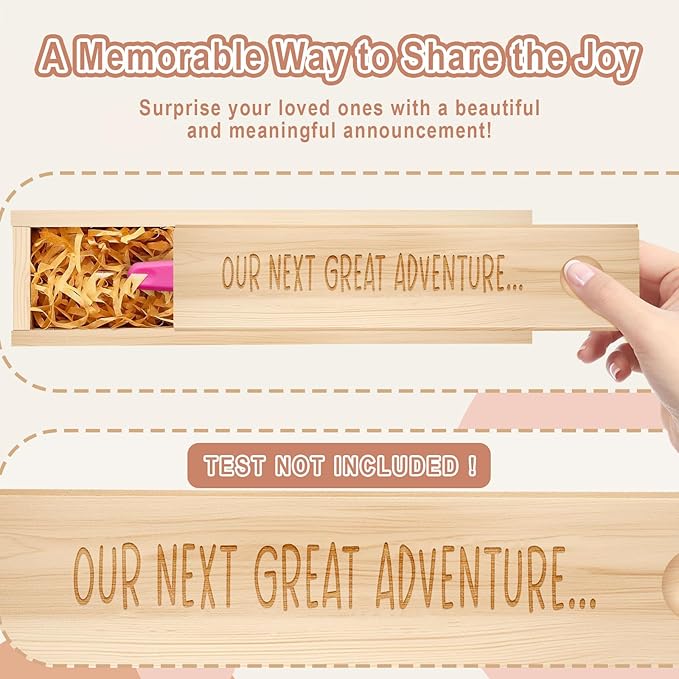 Pregnancy Announcement for Husband Grandparent, Pregnancy Test Keepsake Box, Baby Announcement Reveal Gifts Ideas for Husband Grandparents Dad Aunt and Uncle