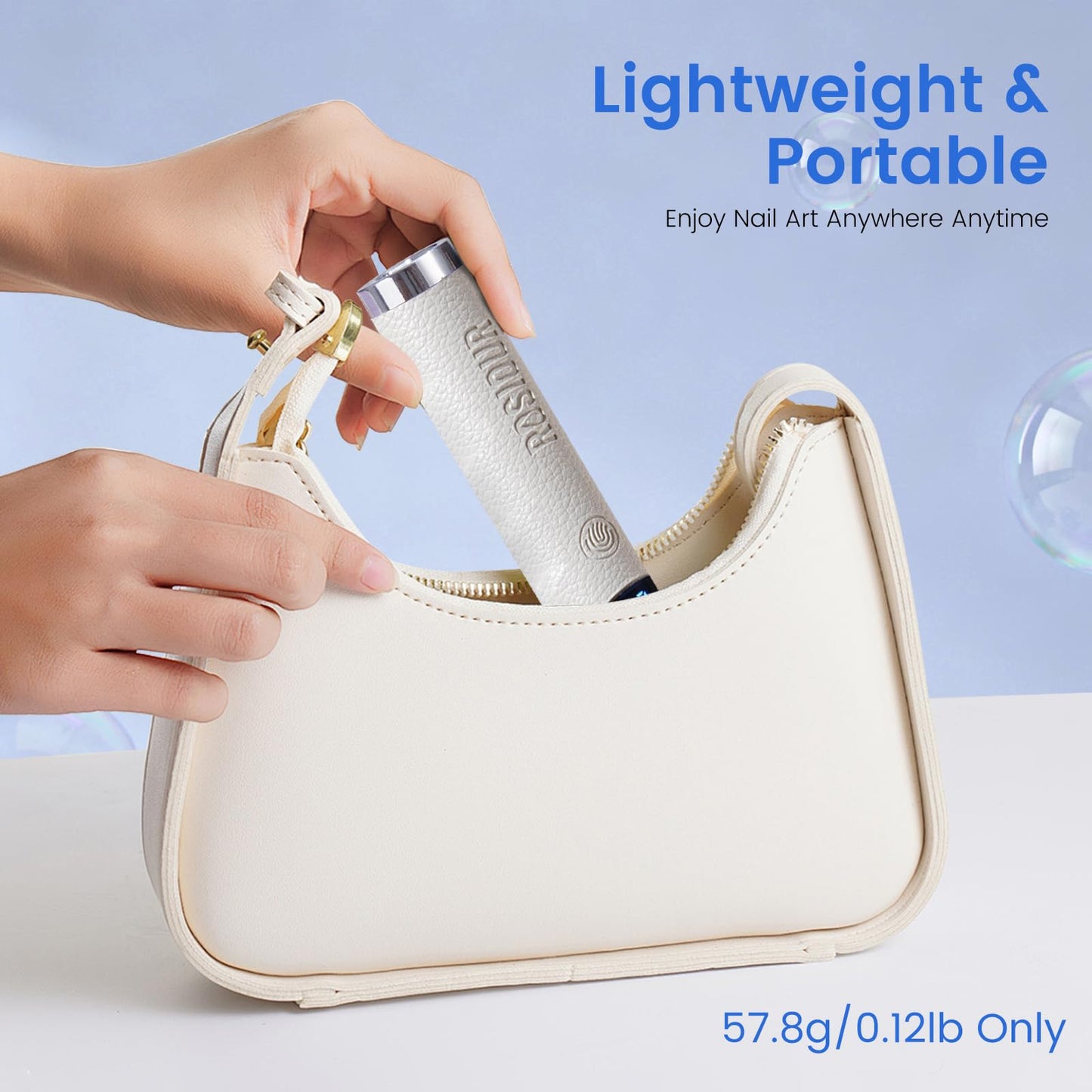 Rosiour Mini UV Lamp for Gel Nails- Flash Cure Handheld Nail U V Led Curing Light with Stand- Rechargeable Hands-Free Fast Dry UV Lamp with Auto Sensor for Home Manicure and Salon (White)