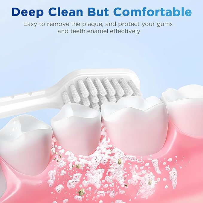 Sensitive Gum Care Replacement Brush Heads for Waterpik Complete Care 5.0/9.0 (CC-01/WP-861), STRB-3WW, Ultra Soft Bristles with Cover, Sonic Electric Tooth Brush Refill Heads (8-Pack, White)
