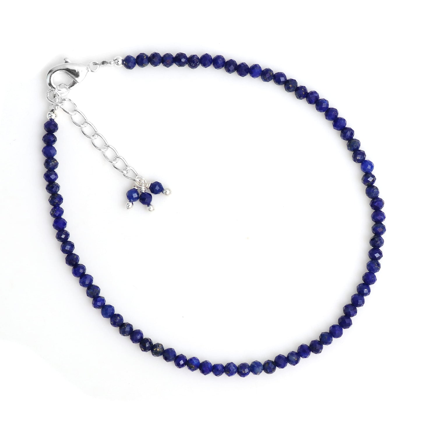 Gempires Lapis Lazuli Bracelet for Women | Dainty Handmade Gemstone Beaded Bracelet 2.5 mm | Minimalist Stacking Jewelry | Lightweight Everyday Bracelet | Deep Blue Stone Gift for Her