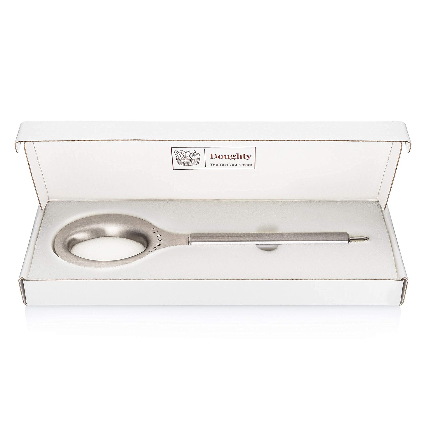 Doughty Stainless Steel Dough Whisk, Mixing and Kneading Tool – Sourdough Stirrer and Danish Dough Whisk Alternative – Rigid Hand Mixing Tool with Comfortable Grip – Gift Box Included