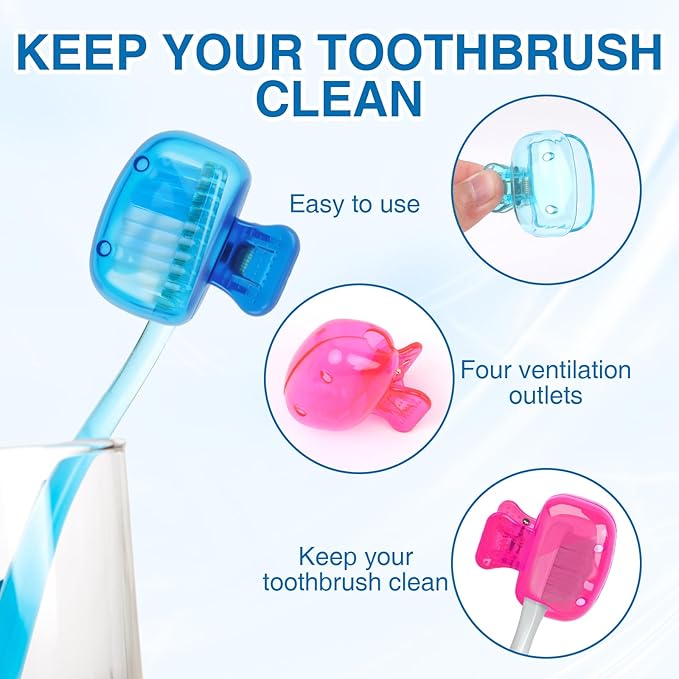 8PCS Travel Toothbrush Cover Caps, Toothbrush Protector, Toothbrush Holders Cases