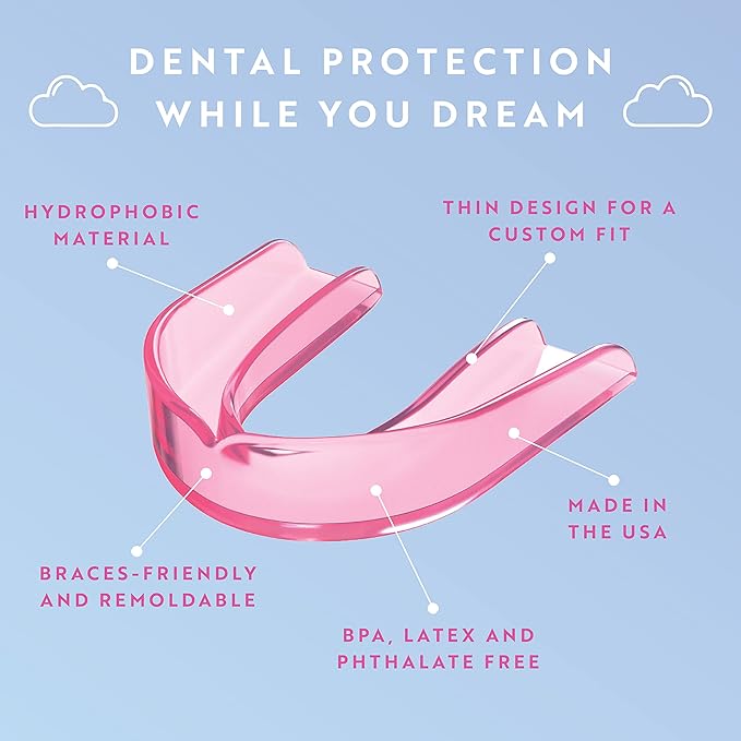 Protect The Crown Night Guard 2 Pack - Mouthguard for Teeth Grinding & Clenching, Professional Mouth Guard for Light and Heavy Grinding (Pink)