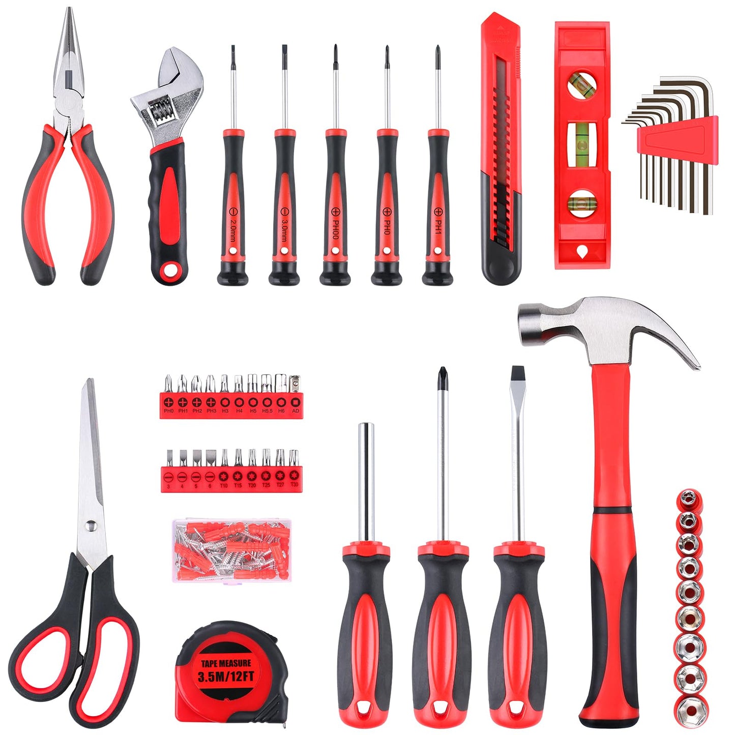 WINNER 156-Piece Delicate All-Purpose Home Tool Kit in Foldable Toolbox, Unisex | Complete and Essential Hand Tools Set for General House Repairs, Dorm, Apartments, Perfect Housewarming & Holiday Gift