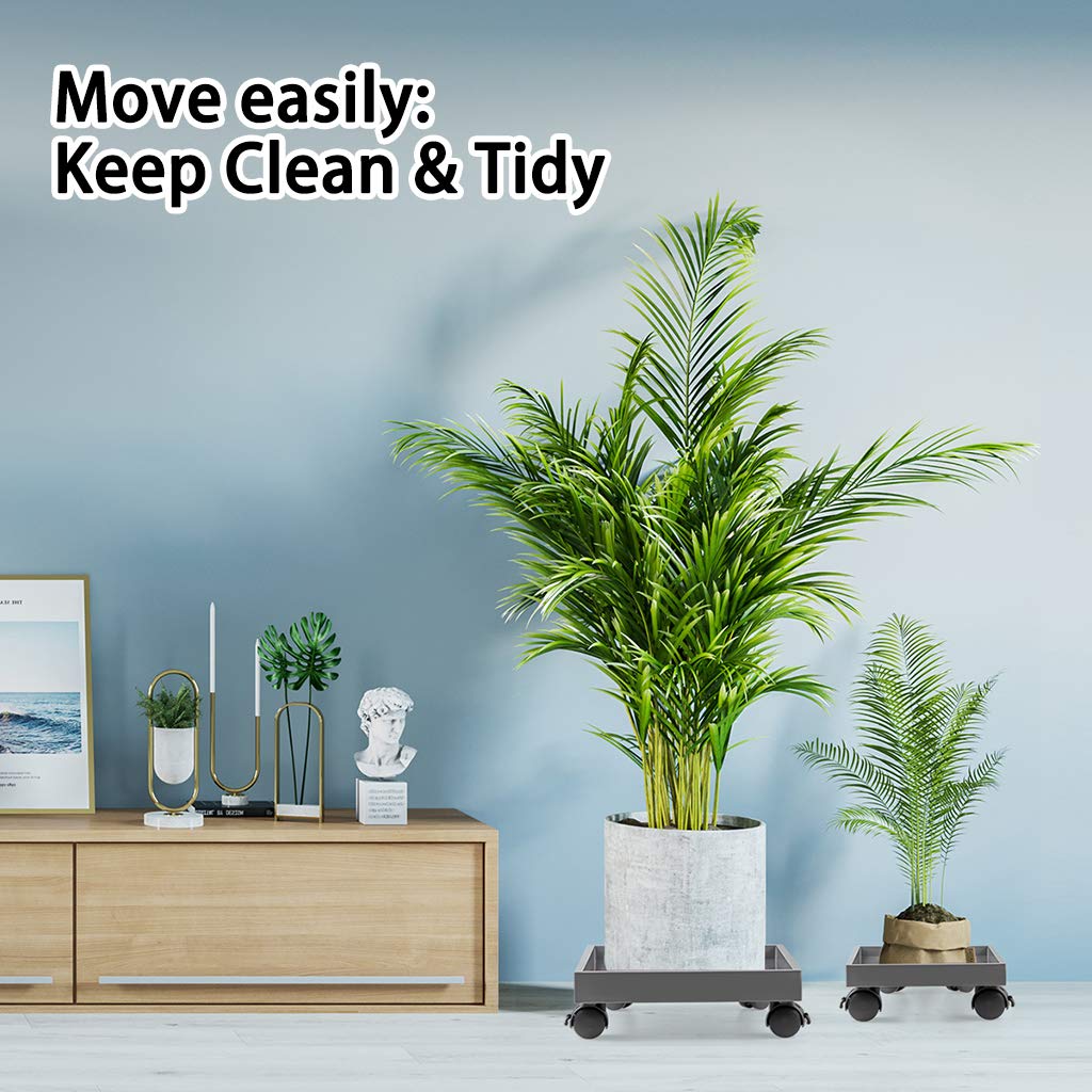 Skelang Square Wheeled Plant Dolly - ABS Planter Trays, Heavy Duty, Load Capacity 110 Lbs