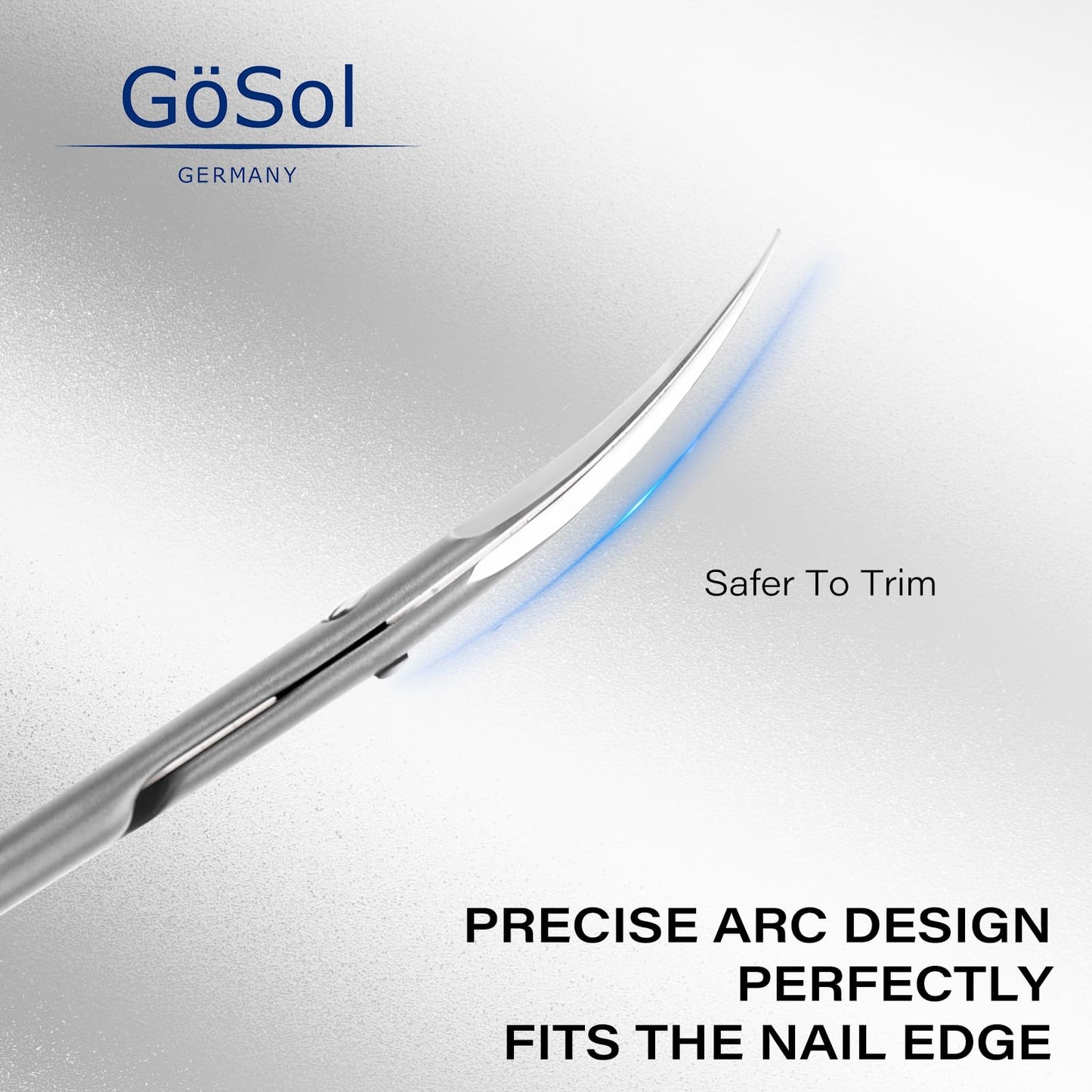 GöSol Cuticle Scissors Russian-Style Ultra Fine Curved Professional Cuticle Scissors 420 Stainless Steel, Precision Pointed Tip Grooming Scissors for Dead Skin; Eyebrow; Eyelash, Includes Leather Case