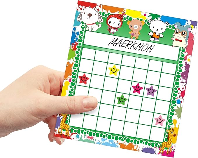 REGELETO 80 Pack Classroom Incentive Chart for 2 Designs with 2400 Pieces Colorful Star Stickers for Kids Students Classroom Teaching or Family Using
