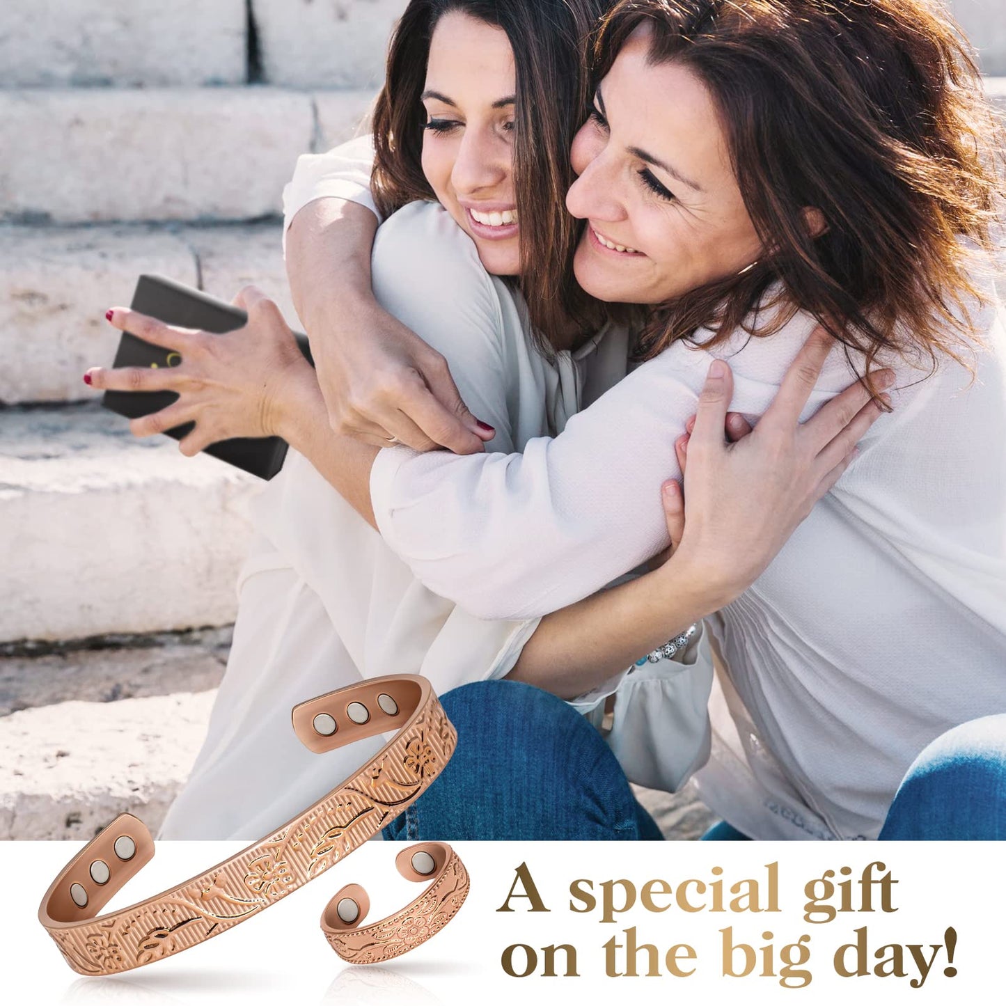 Copper Bracelet for Women, Magnetic Lymph Detox Ring and Magnetic Copper Bracelet, 100% Solid Pure Copper Jewelry Gift