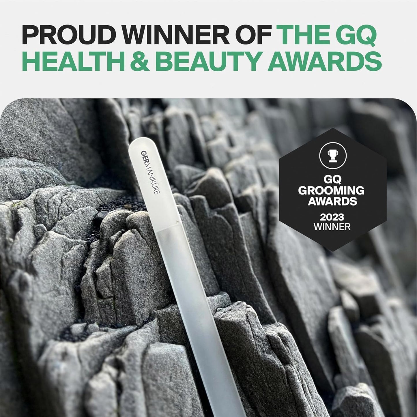 GERMANIKURE Glass Nail File in Suede Sleeve - I'm Too Pretty to Work - Professional Crystal Nail File for Natural Nails - Ideal Manicure & Pedicure Tool for Smooth, Easy Shaping - Nail Care Gift