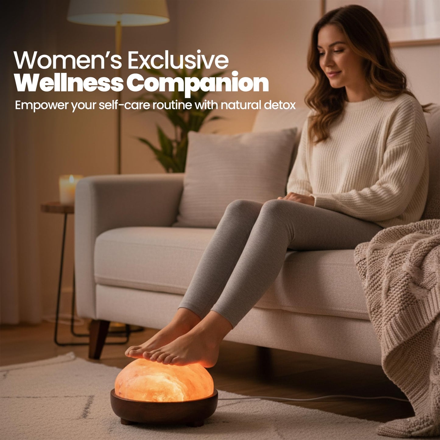 Himalayan Natural Salt Lamp Dome Shape – 8 Inch Detox Lamp for Foot and Hands, with Dimmer Switch, Handcrafted for Relaxation & Wellness