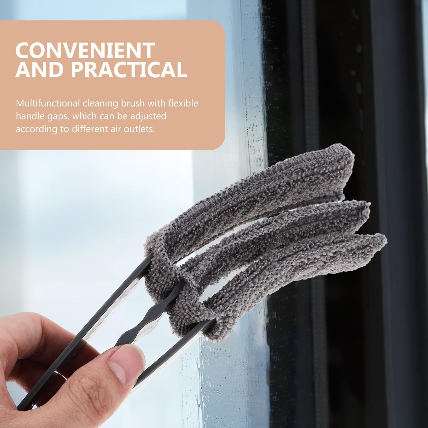 SEWCHICS Multifunctional Blinds Cleaner Brush Set 8pcs with Detachable Covers, Household Vent Dusting Tool for Daily Use, Compact Window Blind Duster Kit for Home Cleaning