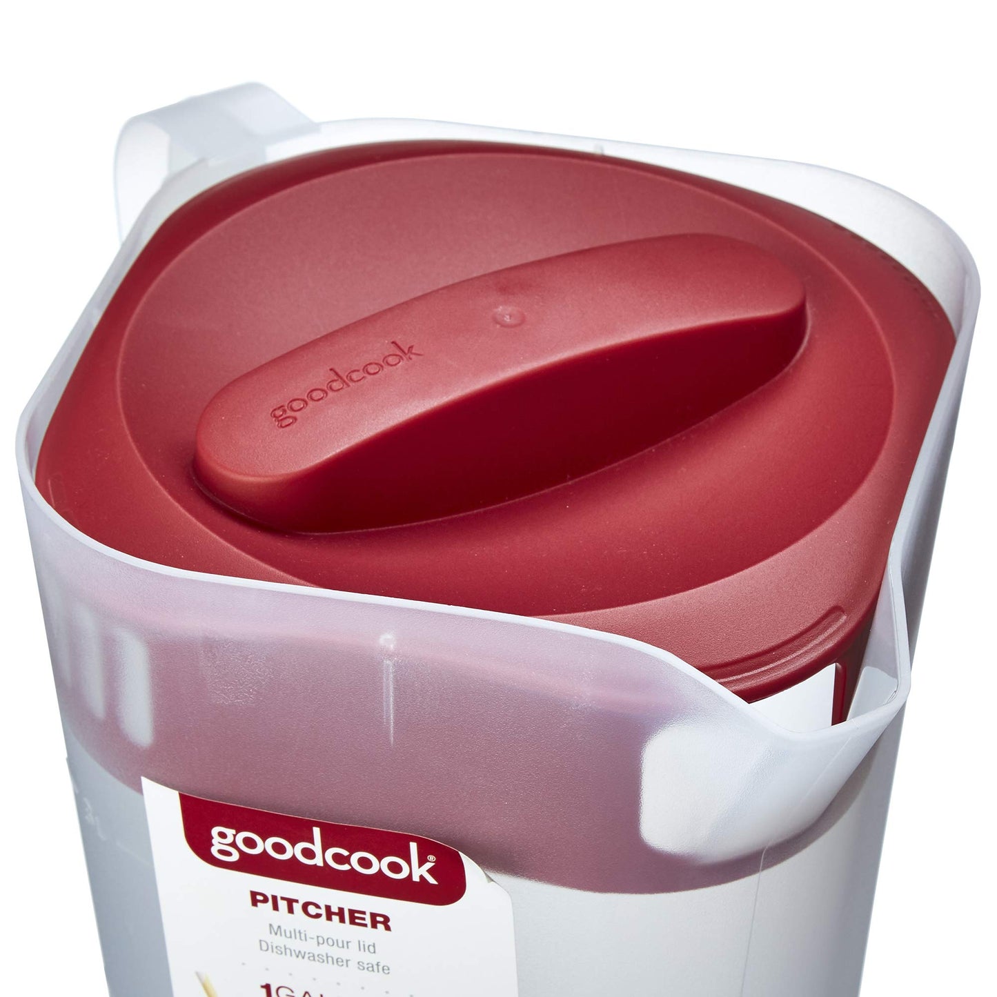 GoodCook 1 Gallon Pitcher with 4 Way Lid, Made Without BPA, Clear