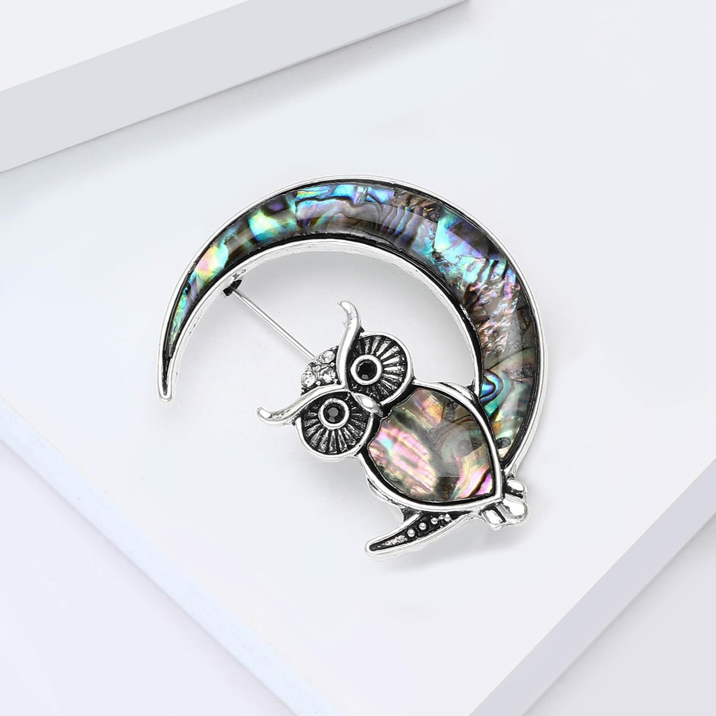 Owl Brooch for Women Abalone Shell Owl Pin Animal Brooch