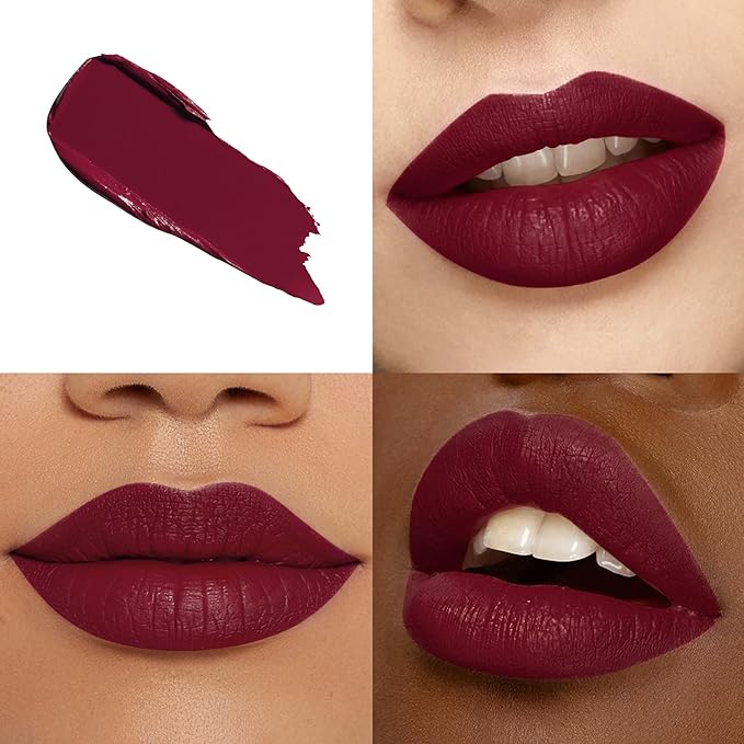 Red Lipstick Set Long Lasting 3Pc Matte Liquid Lipsticks for Women Non Transfer Smudgeproof Red Burgundy Nude Lipstick Kit Cruelty Free Lip Color, 13/47/61
