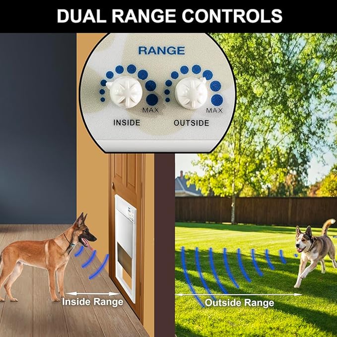 Power Pet Automatic Electronic Pet Door by High Tech Pet - Pet Operated Dog Door, High Security, Air Tight, for Medium Dogs up to 30 lbs. (8¼" X 10" Pet Opening), Door Mount, Easy Install - PX-1DM