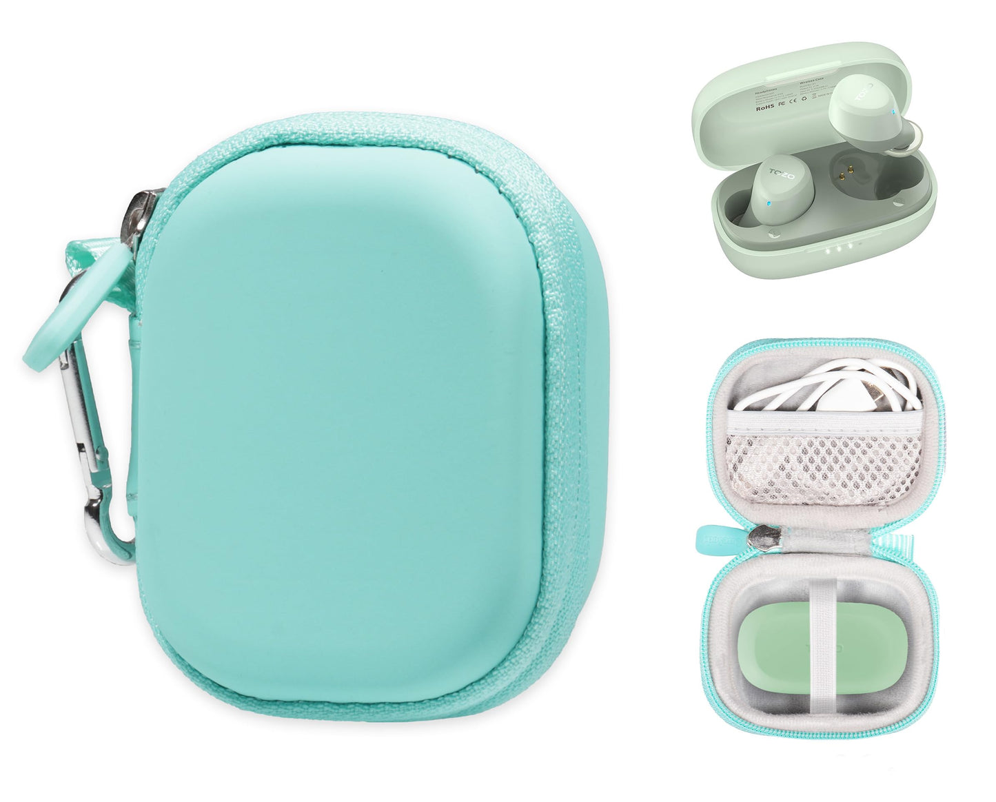 getgear case for TOZO A1 Mini Wireless Earbuds Bluetooth 5.3 in Ear Light-Weight Headphones Built-in Microphone (Mint)