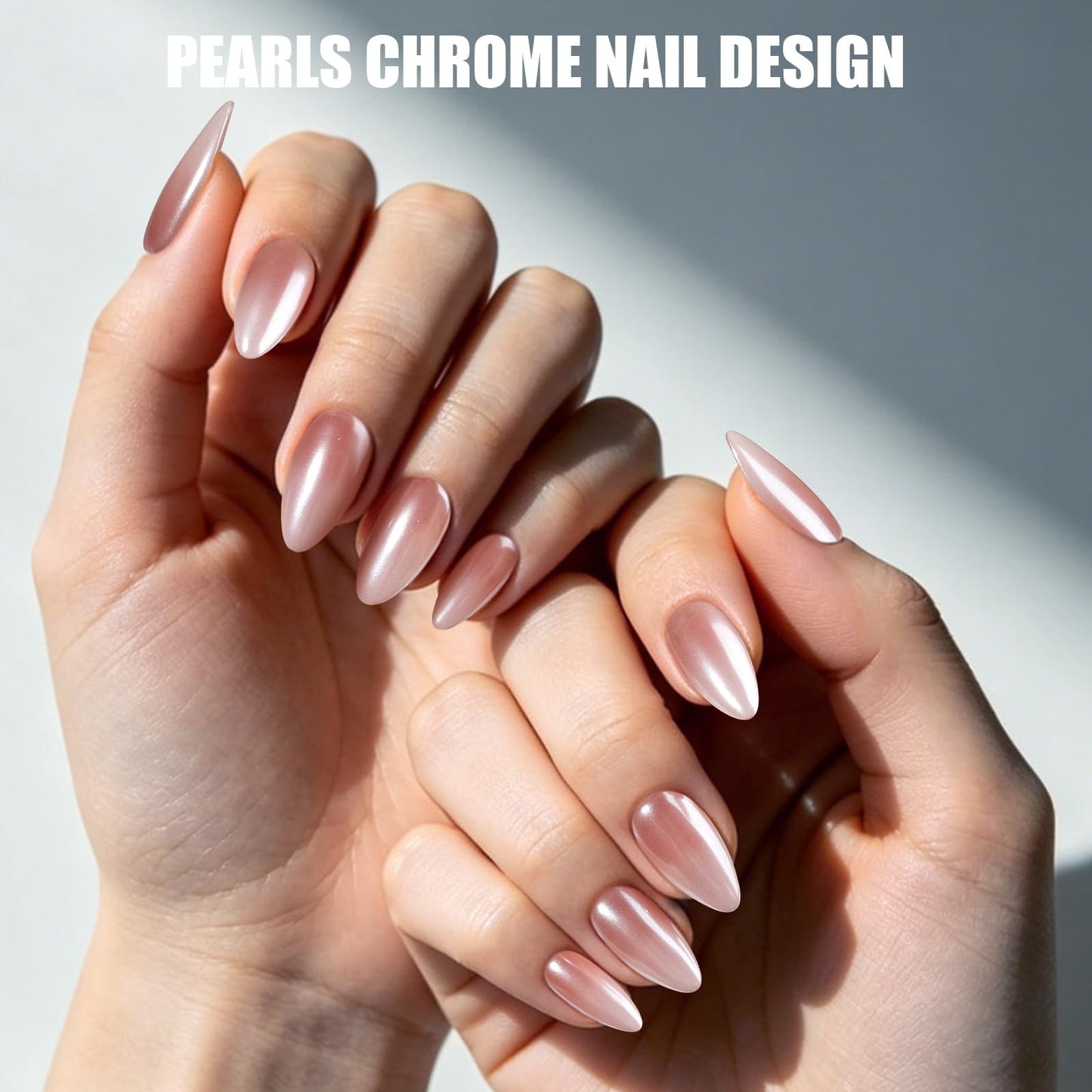 Teenitor Acrylic Nail Kit With Chrome Powder, Almond Tips, Art Brushes, Charms, 3D Gel, Tools, Stand - Beginner Set