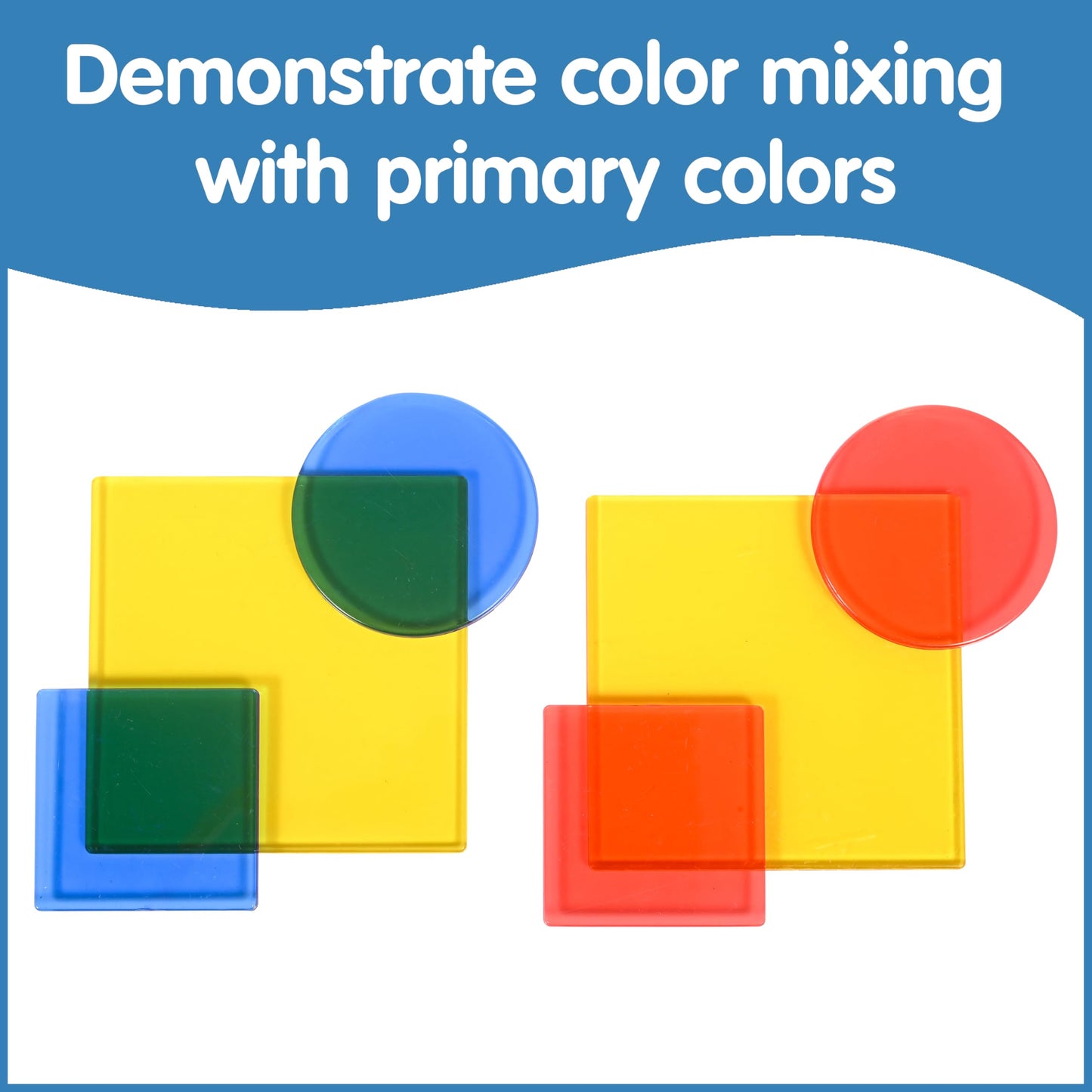 edxeducation Transparent Attribute Blocks - Mini Jar Set of 60 - Colorful, Plastic Shapes - Light Box Accessory - Sensory Play - Math Manipulative for Kids