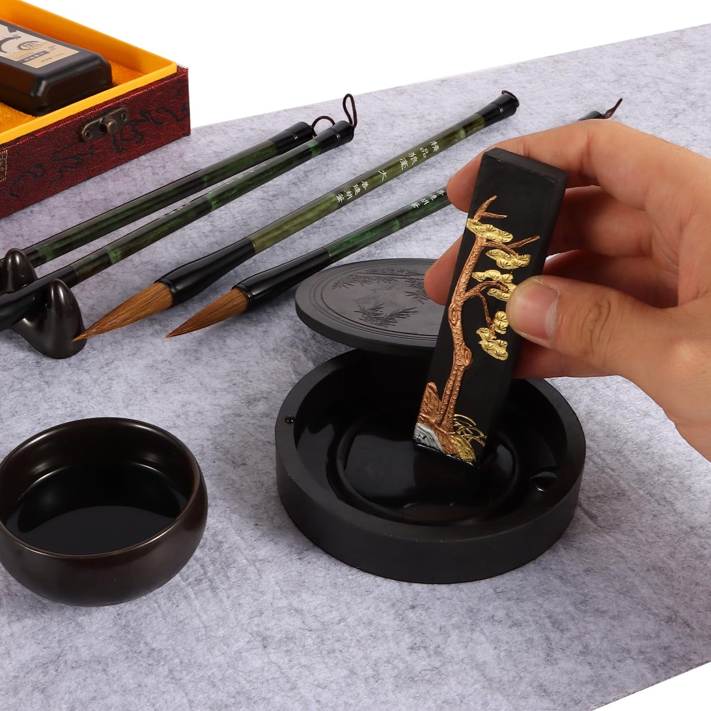 Corciosy Chinese Calligraphy Brushes Set,Professional Sumi Water Writing, Japanese Painting Set for Beginners
