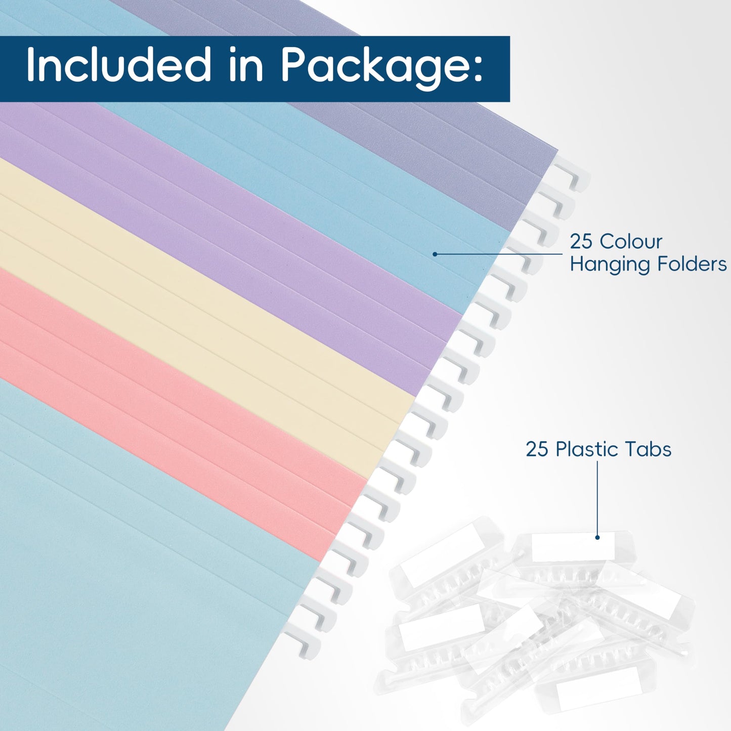 fwipiyo Light Purple Hanging File Folders,25 Pack Letter Size File Folders with 1/5-cut Tabs,Office Essentials for Filing Cabinet & Desk Storage