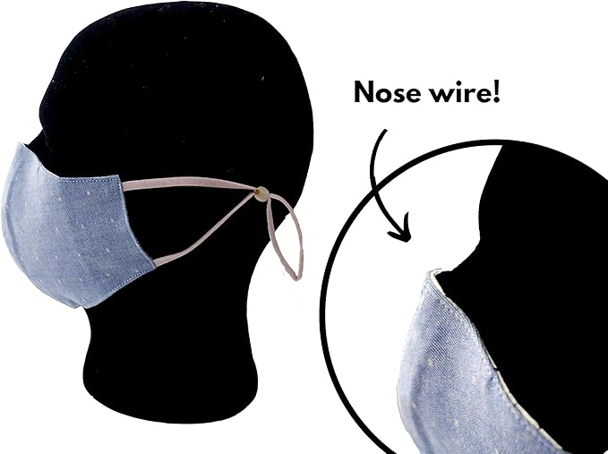 HOPE LOVE SHINE Cotton Reusable Face Masks w/Adjustable Ear Loops & Filter Pocket