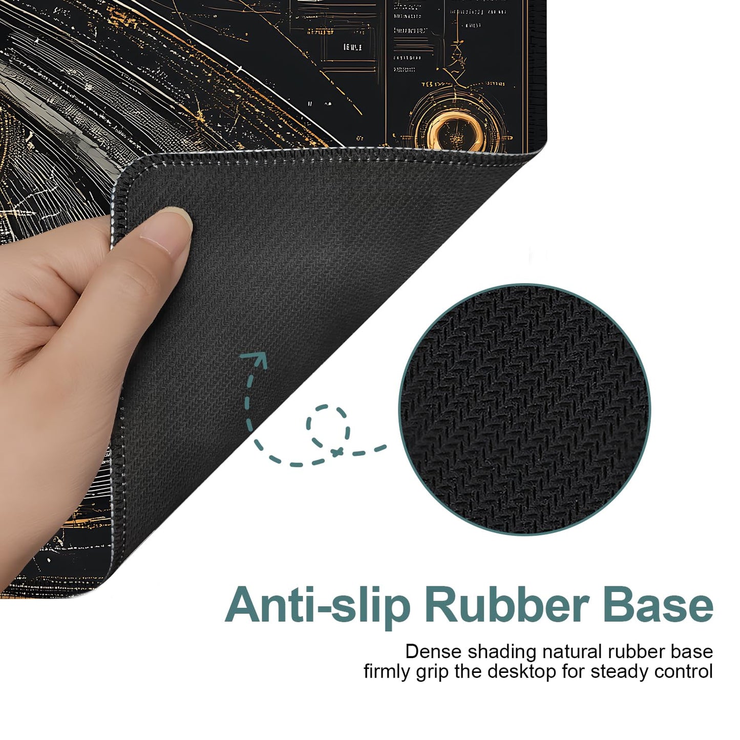 Saturn Planet Extended Gaming Mouse Pad 35.4 x 15.7 Inch – Space-Themed Desk Mat for Gaming, Office Work, and Study, with Non-Slip Rubber Base