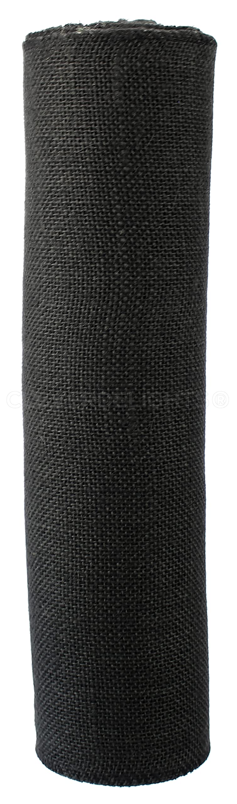 CleverDelights 14" Black Burlap Roll - Finished Edges - 10 Yards - Jute Burlap Fabric