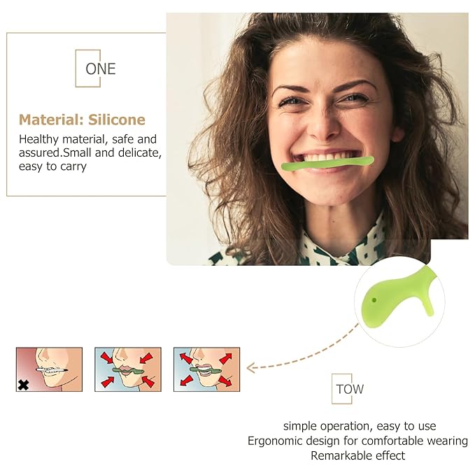 EXCEART Facial Exerciser Mouth Piece Facial Jaw Muscle Exerciser Angel Lift Mouth Exercise Device Face Flex Bands Smile Training for Face Slimmer