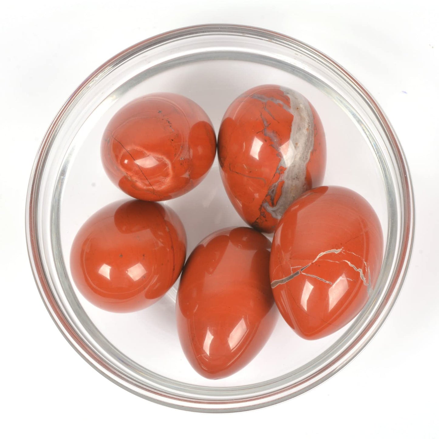 Justinstones Natural Red Jasper Gemstone Egg Crystal Healing Chakra Meditation Home Office Decor Stone with Stone Stand