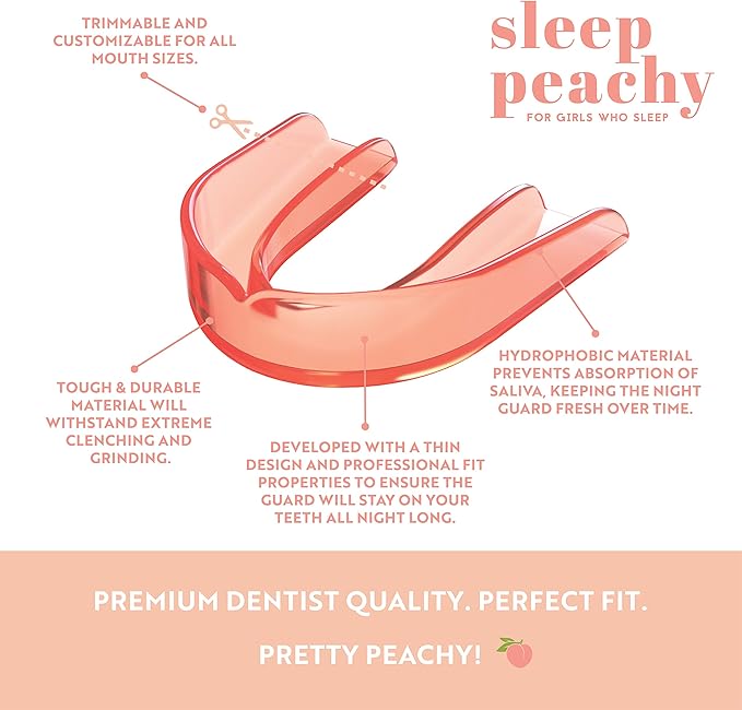 Sleep Peachy Night Guard for Women - Pack of 2 Mouth Guard for Teeth Grinding, Clenching and Bruxism (Orange)