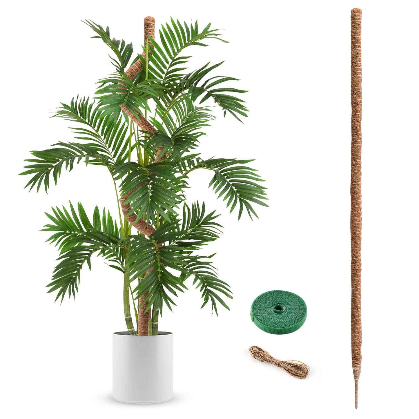 Moss Pole, 63 Inch Bendable Moss Pole for Plants Monstera, Moss Poles for Climbing Plants, Handmade Coco Coir Pole Plant Sticks Support Plant Stakes for Indoor Plants to Grow Upwards
