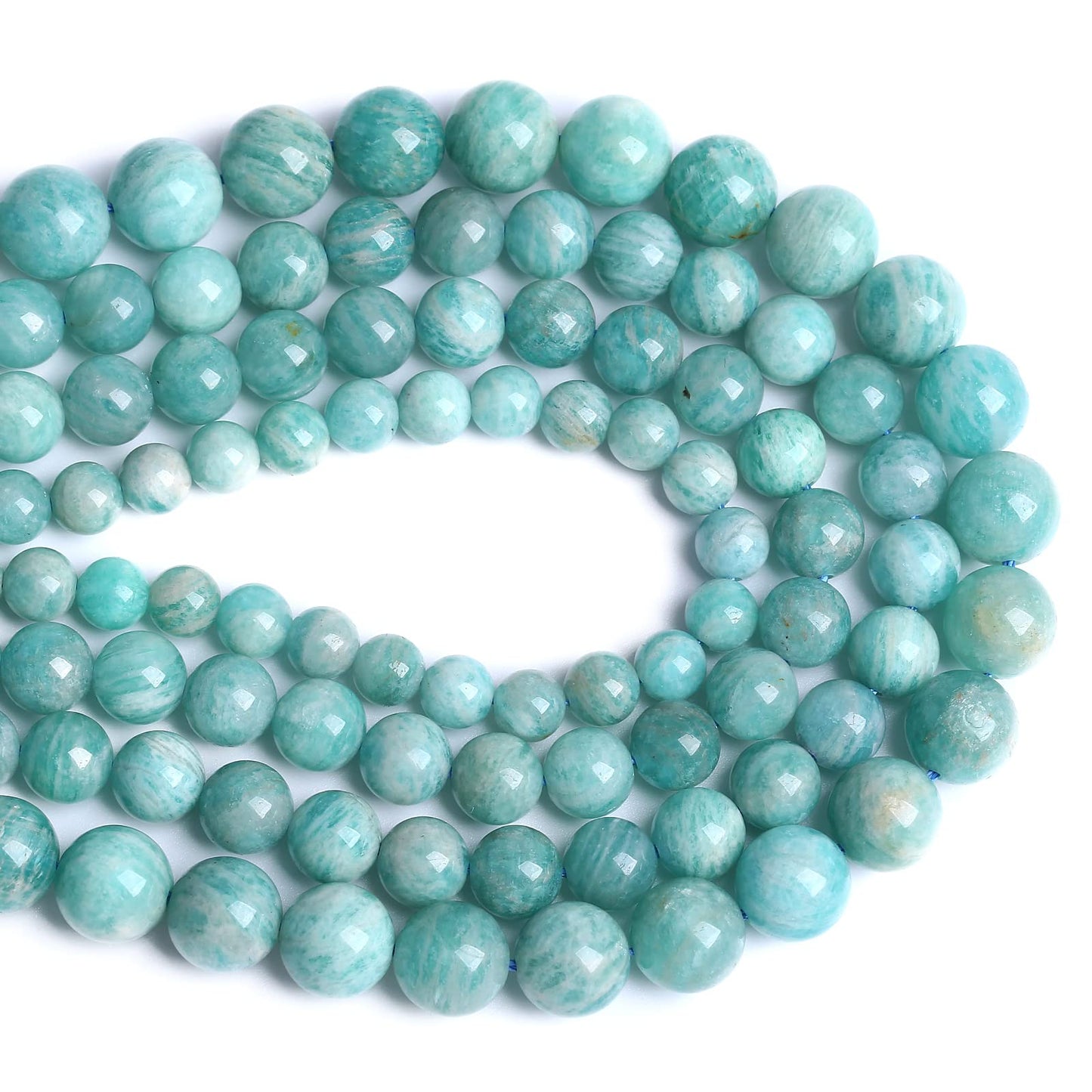 10mm 36pcs Natural Amazonite Blue Stone Beads for Jewelry Making AAA Round Loose Beads Energy Healing Power Stone Beads DIY Bracelet Necklace 15"(Amazonite, 10mm)