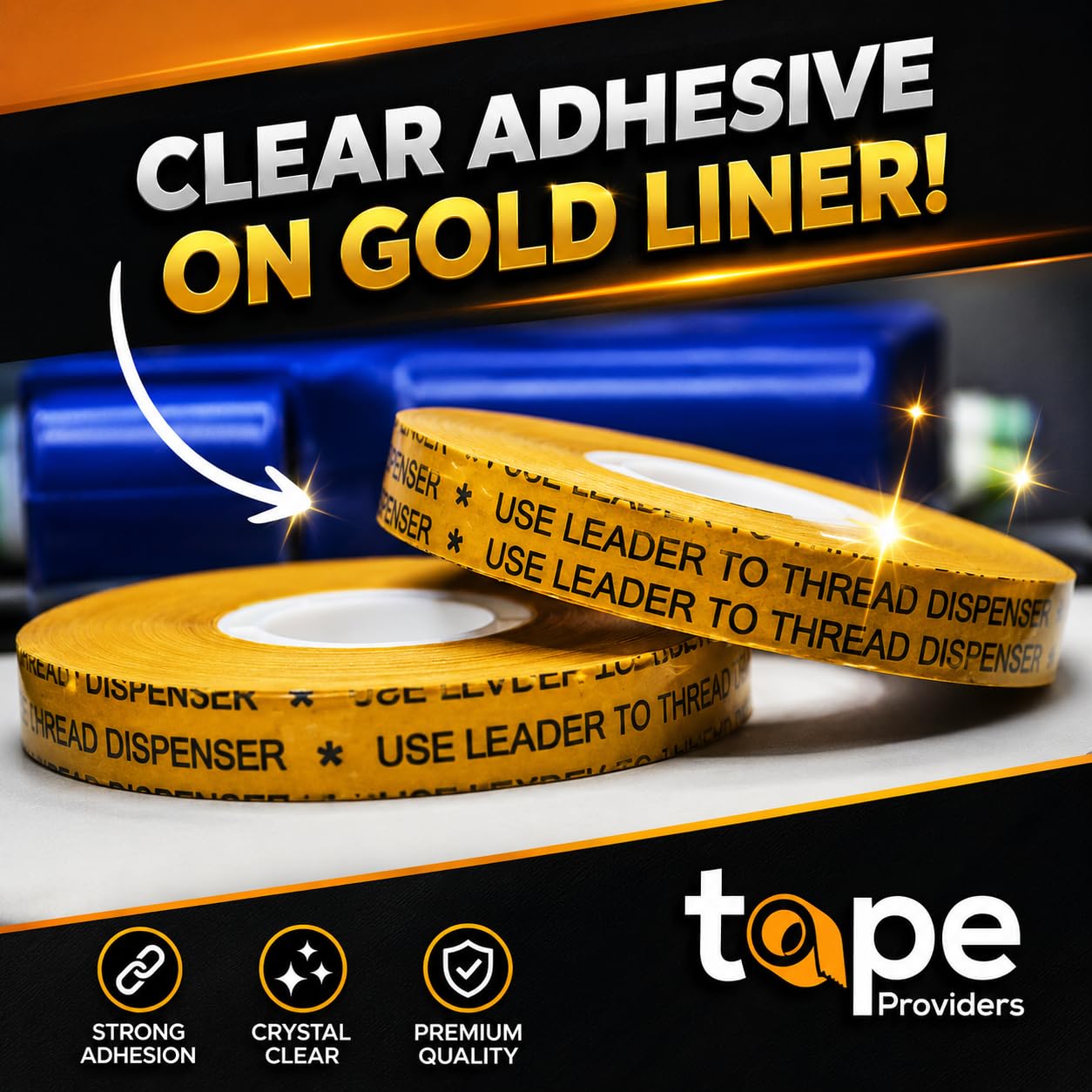 WOD General Purpose ATG Tape, 1/4 inch x 36 yds. (Set of 6 Rolls) Adhesive Transfer Tape Glider Refill Rolls Clear Adhesive on Gold Liner (Acid Free) RWATG20