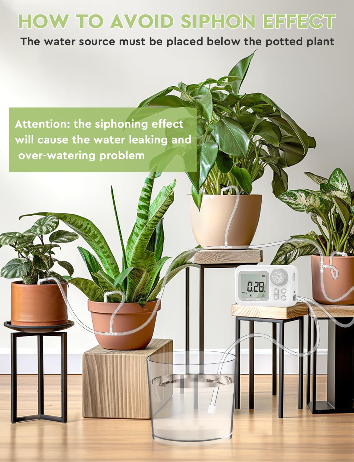 Automatic Watering System, 15 Potted Indoor Houseplants Support Plant Waterer, Vacation Plant Watering Devices, with Digital Programmable Water Timer