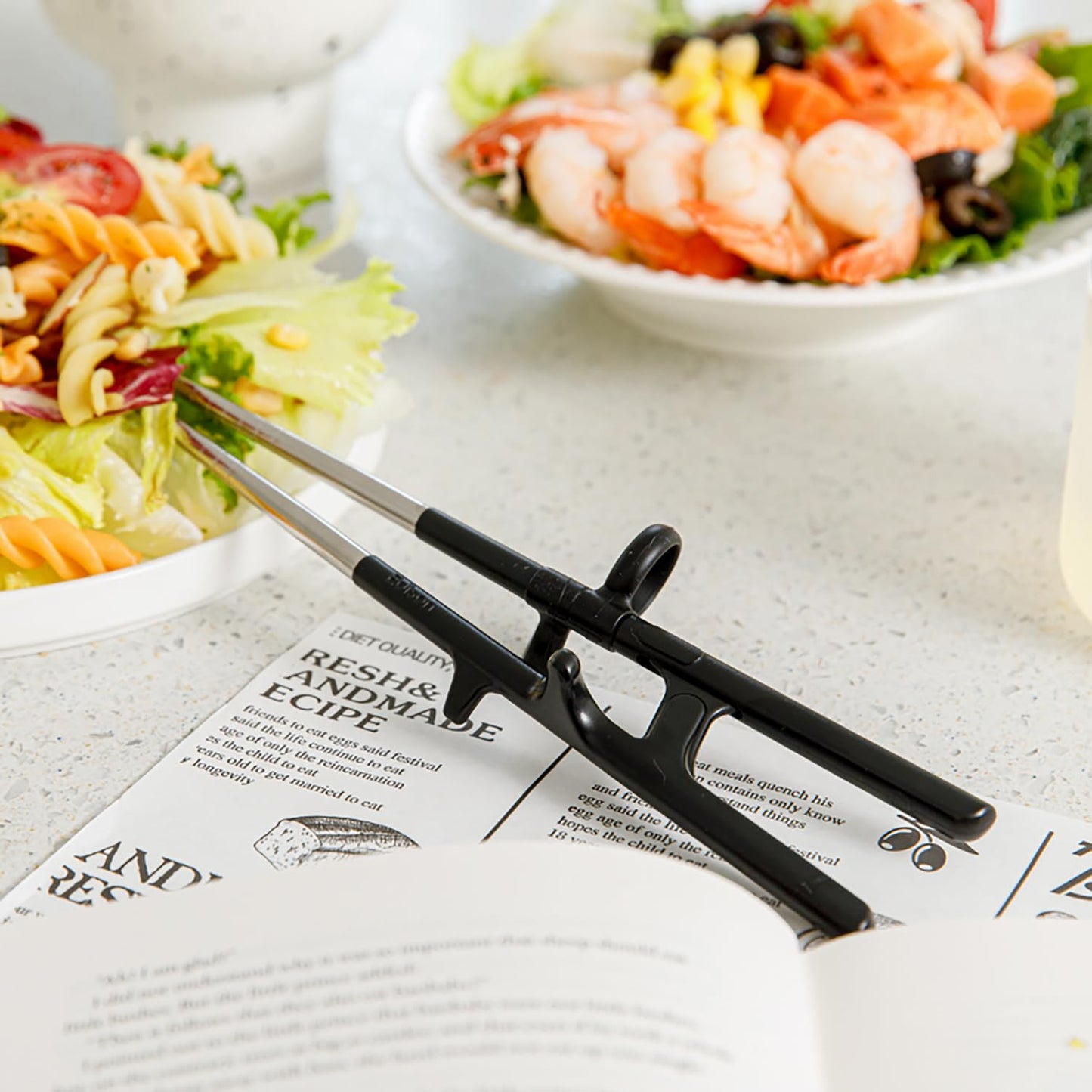 Edison Friends Training Chopsticks for Adults Stainless Right Handed, Beginner Chopsticks, Chopsticks for Beginners, Trainer Chopsticks, Easy Chopsticks, Practice Chopsticks, Made in Korea