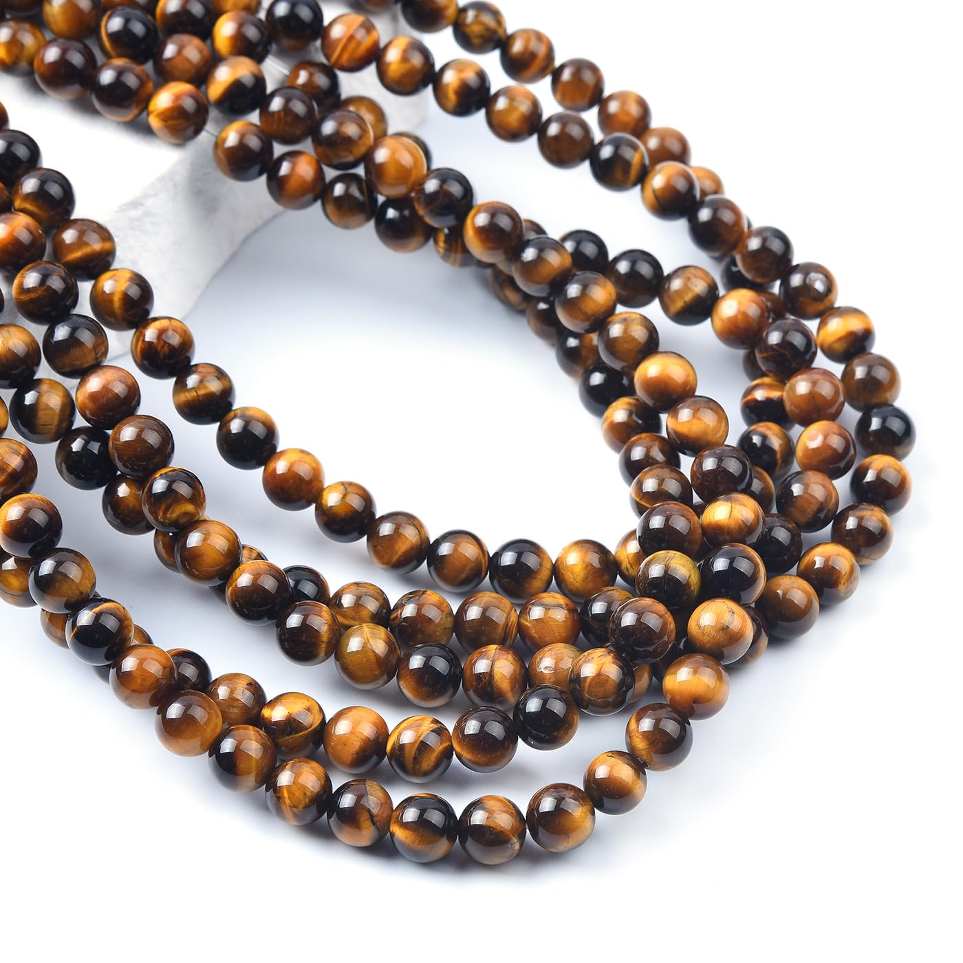 6mm Natural Yellow Tiger Eye Beads Round Gemstone Loose Beads for Jewelry Making (60-62pcs/strand)
